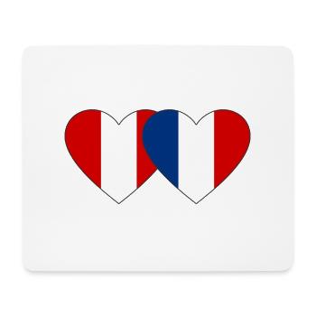 Pérou France Drapeau du Cœur - Tapis de souris (format paysage) - blanc - Devant