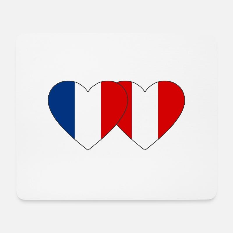Frankreich Peru Herz Flagge - Mousepad (Querformat) - Weiß