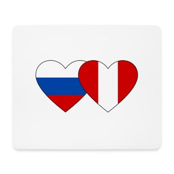 Russie Pérou Drapeau du Cœur - Tapis de souris (format paysage) - blanc - Devant