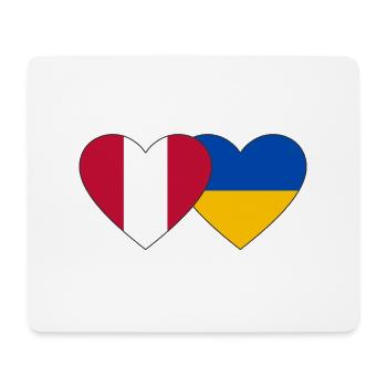 Pérou Ukraine Drapeau du cœur - Tapis de souris (format paysage) - blanc - Devant