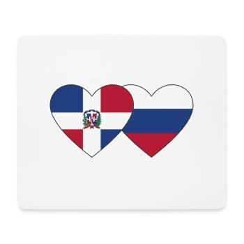 République dominicaine Russie Flag Heart - Tapis de souris (format paysage) - blanc - Devant