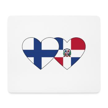 Finland Dominican Republic Flag Heart - Mouse Pad (horizontal) - white - Front