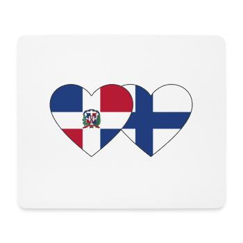 Dominikanische Republik Finnland Flagge Herz - Mousepad (Querformat) - Weiß - Vorne