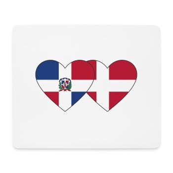 République dominicaine Danemark Flag Heart - Tapis de souris (format paysage) - blanc - Devant
