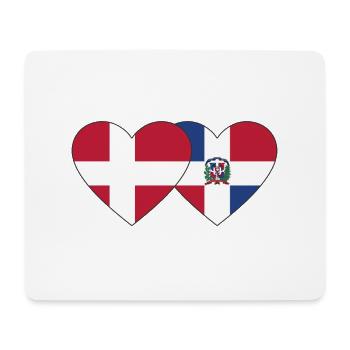 Danemark République dominicaine Flag Heart - Tapis de souris (format paysage) - blanc - Devant