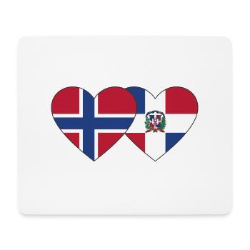 Norvège République dominicaine Flag Heart - Tapis de souris (format paysage) - blanc - Devant