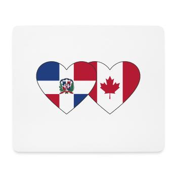 République dominicaine Canada Flag Heart - Tapis de souris (format paysage) - blanc - Devant