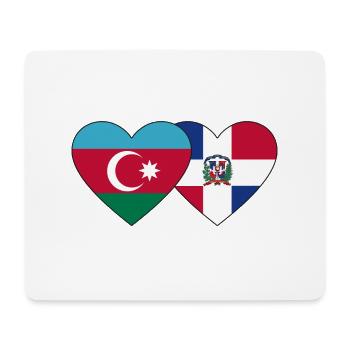 Azerbaïdjan République dominicaine Drapeau Coeur - Tapis de souris (format paysage) - blanc - Devant