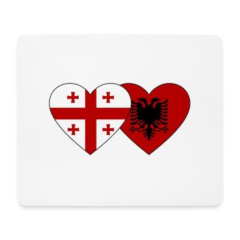 Georgien Albanien Flagge Herz - Mousepad (Querformat) - Weiß - Vorne