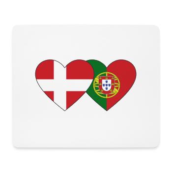 Dänemark Portugal Flagge Herz - Mousepad (Querformat) - Weiß - Vorne