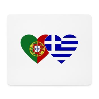 Portugal Greece Flag Heart - Mouse Pad (horizontal) - white - Front