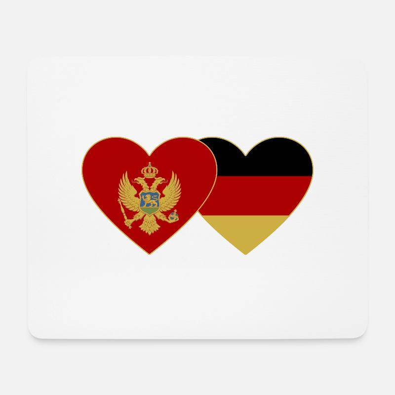 Montenegro Deutschland Flagge - Mousepad (Querformat) - Weiß