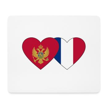 Montenegro Frankreich Flagge - Mousepad (Querformat) - Weiß - Vorne