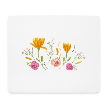 Blooming flowers - Mouse Pad (horizontal) - white - Front