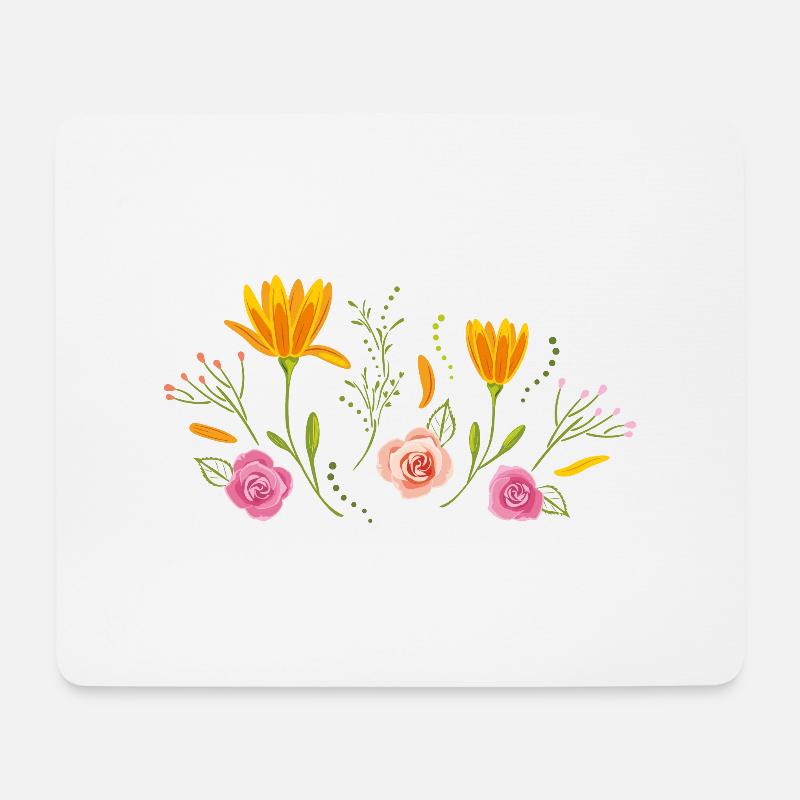 Blooming flowers - Mouse Pad (horizontal) - white