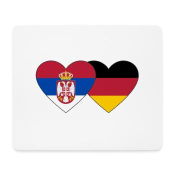 Serbia Germany Flag Heart - Mouse Pad (horizontal) - white - Front