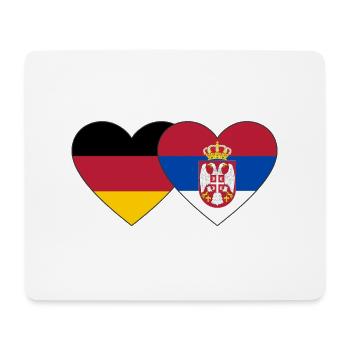 Germany Serbia Flag Heart - Mouse Pad (horizontal) - white - Front