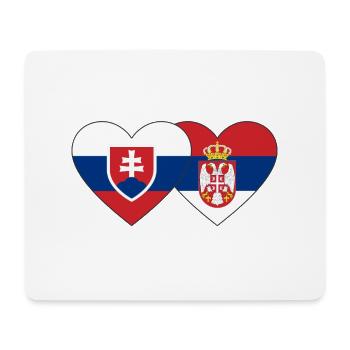 Slovaquie Serbie Drapeau du Cœur - Tapis de souris (format paysage) - blanc - Devant