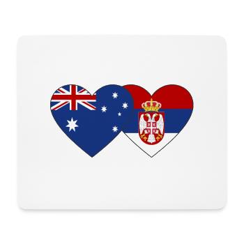 Australie Serbie Drapeau du cœur - Tapis de souris (format paysage) - blanc - Devant