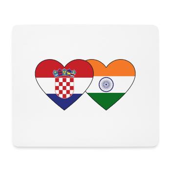Croatie Inde Flag Heart - Tapis de souris (format paysage) - blanc - Devant