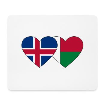 Iceland Madagascar Flag Heart - Mouse Pad (horizontal) - white - Front