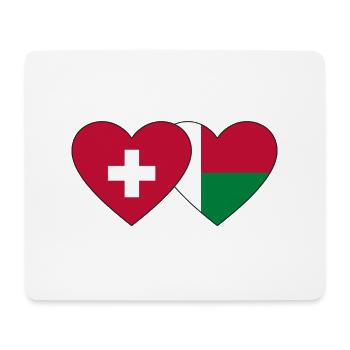 Switzerland Madagascar Flag Heart - Mouse Pad (horizontal) - white - Front