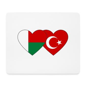 Madagascar Turkey Flag Heart - Mouse Pad (horizontal) - white - Front