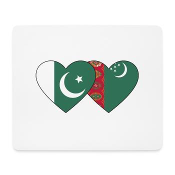 Pakistan Türkmenistan Flagge Herz - Mousepad (Querformat) - Weiß - Vorne