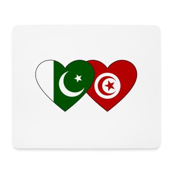 Pakistan Tunesien Flagge Herz - Mousepad (Querformat) - Weiß - Vorne