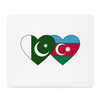 Pakistan Azerbaijan Flag Heart - Mouse Pad (horizontal) - white - Front