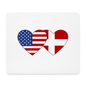 USA Denmark Flag Heart - Mouse Pad (horizontal) - white - Front