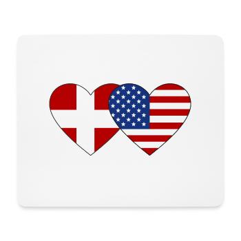 Denmark USA Flag Heart - Mouse Pad (horizontal) - white - Front