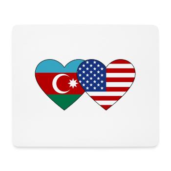 Azerbaijan USA Flag Heart - Mouse Pad (horizontal) - white - Front