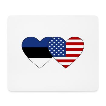 Estonia USA Flag Heart - Mouse Pad (horizontal) - white - Front