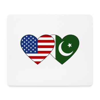 USA Pakistan Flag Heart - Mouse Pad (horizontal) - white - Front