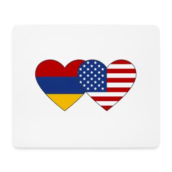 Arménie USA Flag Heart - Tapis de souris (format paysage) - blanc - Devant