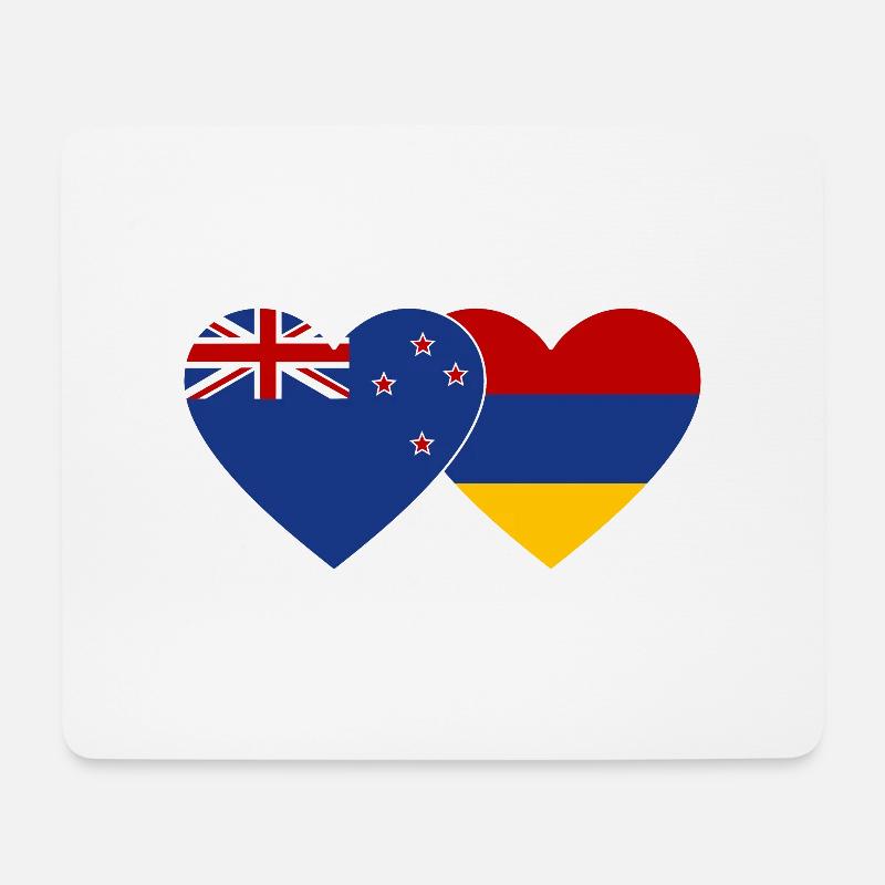 Neuseeland Armenien Flagge Herz - Mousepad (Querformat) - Weiß