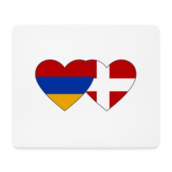 Arménie Danemark Drapeau Coeur - Tapis de souris (format paysage) - blanc - Devant