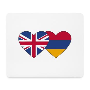 England Armenien Flagge Herz - Mousepad (Querformat) - Weiß - Vorne