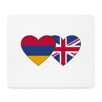 Armenia England Flag Heart - Mouse Pad (horizontal) - white - Front