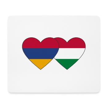 Armenien Ungarn Flagge Herz - Mousepad (Querformat) - Weiß - Vorne