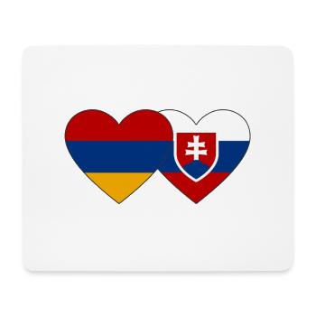 Armenien Slowakei Flagge Herz - Mousepad (Querformat) - Weiß - Vorne