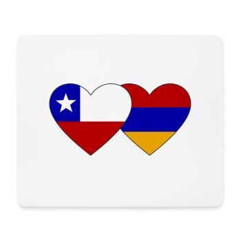 Chile Armenien Flagge Herz - Mousepad (Querformat) - Weiß - Vorne