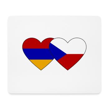 Arménie République tchèque Drapeau Coeur - Tapis de souris (format paysage) - blanc - Devant