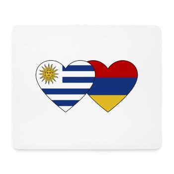Uruguay Arménie Drapeau Coeur - Tapis de souris (format paysage) - blanc - Devant