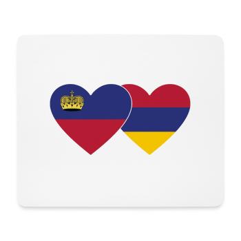 Liechtenstein Armenien Flagge Herz - Mousepad (Querformat) - Weiß - Vorne