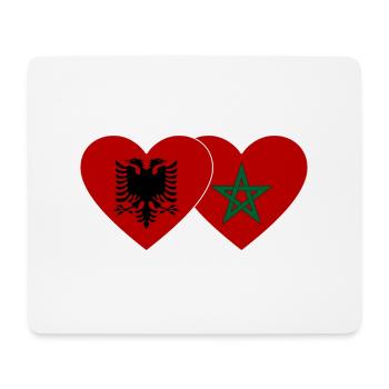 Albanien Marokko Flagge Herz - Mousepad (Querformat) - Weiß - Vorne