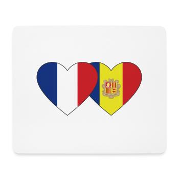 Frankreich Andorra Flagge Herz - Mousepad (Querformat) - Weiß - Vorne