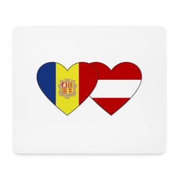 Andorra Österreich Flagge Herz - Mousepad (Querformat) - Weiß - Vorne