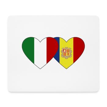 Italien Andorra Flagge Herz - Mousepad (Querformat) - Weiß - Vorne